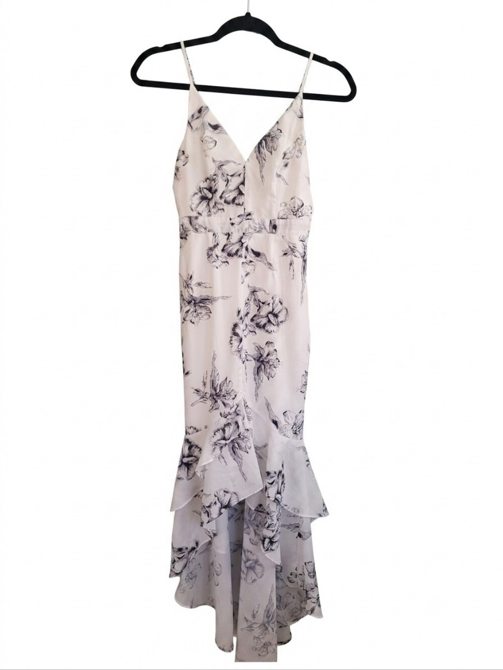 Lulus Black and White Floral Maxi Dress